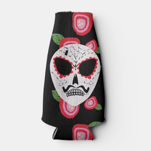 Zuckerkulle Rote Rosen Schnurrbart Flaschenkühler (Vorderseite)