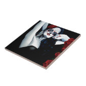 Zuckerkuller Rote Rosen schwarz Fliese (Seite)