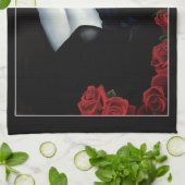 Zuckerkuller Rote Rosen schwarz Geschirrtuch (Gefaltet)