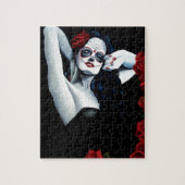 Zuckerkuller Rote Rosen schwarz Puzzle (Vertikal)