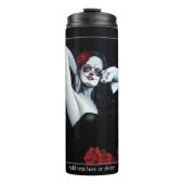 Zuckerkuller Rote Rosen schwarz Thermosbecher (Vorderseite)