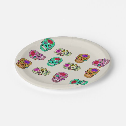 Zuckerkulls Papierplatte Pappteller (Schrägansicht)