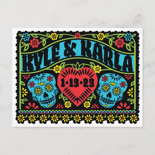 Zuckerkulls Save the Date Postkarte (Vorderseite)