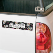 Zuckerkulls und Wirbel Schwarz ID725 Autoaufkleber (Auf Lkw)