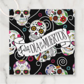 Zuckerkulls und Wirbel Schwarz ID725 Geschenkanhänger (Vorderseite)