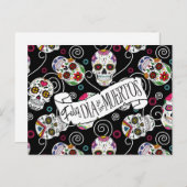 Zuckerkulls und Wirbel Schwarz ID725 Postkarte (Vorne/Hinten)