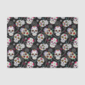 Zuckerkulls und Wirbel Schwarz ID725 Seidenpapier (Vorderseite)