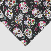 Zuckerkulls und Wirbel Schwarz ID725 Seidenpapier (Ausschnitt)