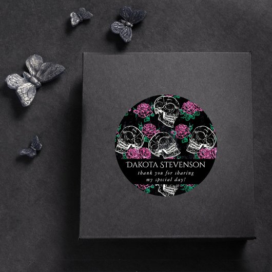 Zuckerkulpturen Rosen | Gothic Glam Vielen Dank Runder Aufkleber