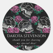 Zuckerkulpturen Rosen | Gothic Glam Vielen Dank Runder Aufkleber (Vorderseite)