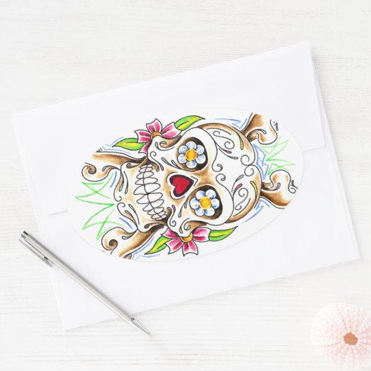 Zuckerkulstkleber Ovaler Aufkleber (Umschlag)