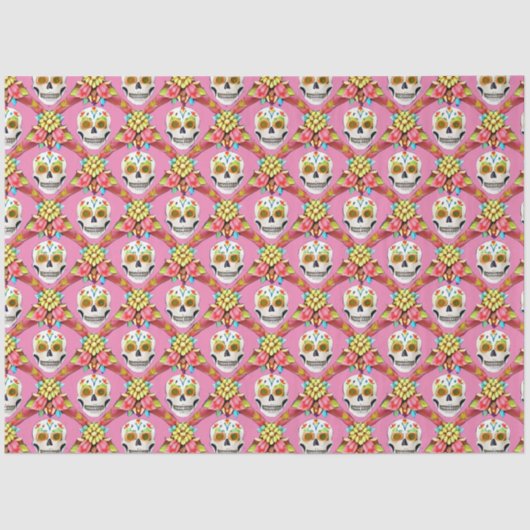 Zuckerkultur - Diagonal Grid (Rosa) Seidenpapier (Vorderseite)