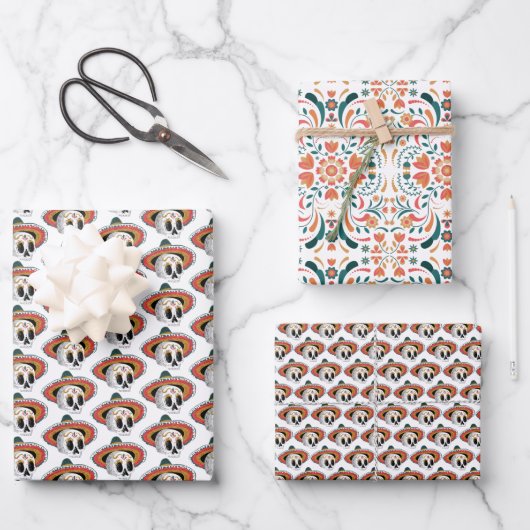 Zuckerkulturmuster Geschenkpapier Set (Vorderseite)