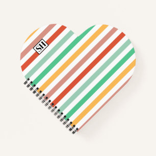 Zuckerl Streifen Monogramm Notizblock