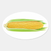 Zuckermais Ovaler Aufkleber (Vorderseite)