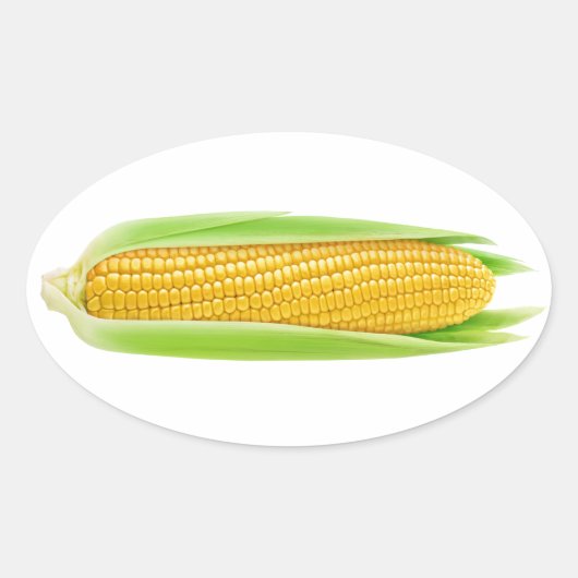 Zuckermais Ovaler Aufkleber (Vorderseite)