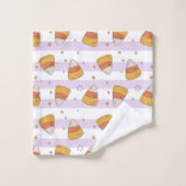 Zuckermais und Sterne Halloween-Muster Badhandtuch Set (Waschlappen)