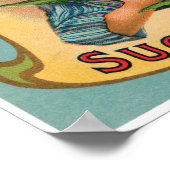 Zuckermais-Vintages Etikett Poster (Ecke)