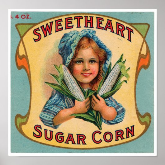 Zuckermais-Vintages Etikett Poster (Vorne)