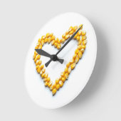 Zuckermaisherz Runde Wanduhr (Winkel)