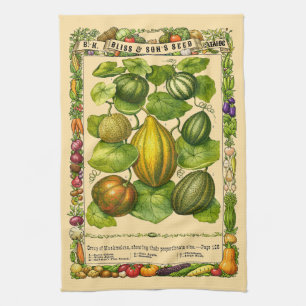 Zuckermelone Retro viktorianische Ära Botanische K Geschirrtuch