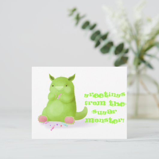Zuckermonster Postkarte (Stehend Vorderseite)