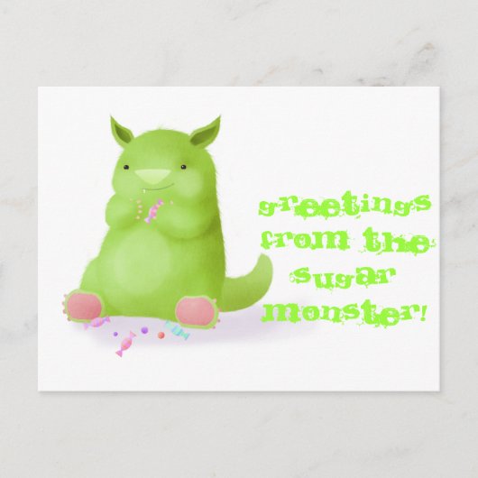 Zuckermonster Postkarte (Vorderseite)