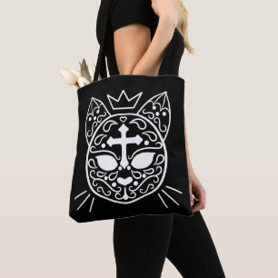 Zuckern Sie Schädel Kittykatze niedliche goth Tasche