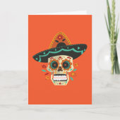 Zuckern Sie Skull Dia de Muertos mit Karte (Vorderseite)