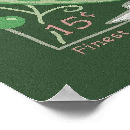 Zuckerpferd (reich grün) poster (Ecke)