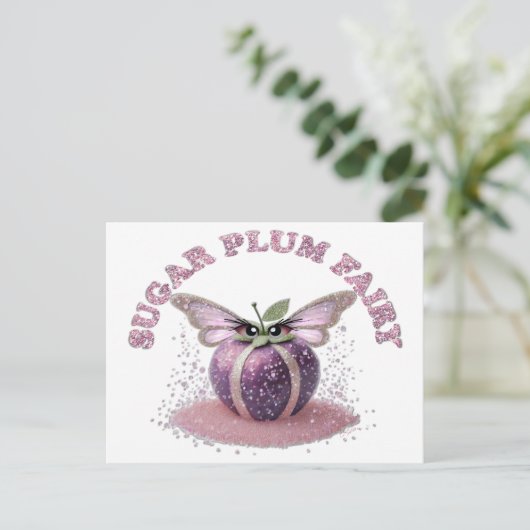 Zuckerpflaume Postkarte (Stehend Vorderseite)