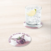 Zuckerpflaume Runder Pappuntersetzer (Vor Ort)