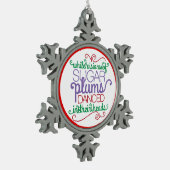 Zuckerpflaume träumt schneeflocken Zinn-Ornament (Links)