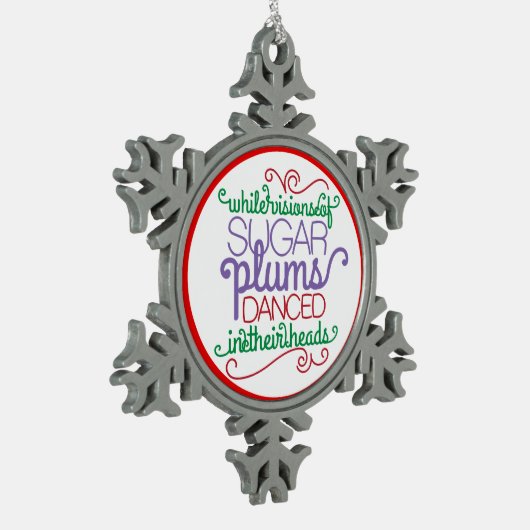 Zuckerpflaume träumt schneeflocken Zinn-Ornament (Links)