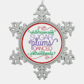 Zuckerpflaume träumt schneeflocken Zinn-Ornament (Vorderseite)