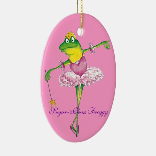 Zuckerpflaumefeenhafte Froggyverzierung Keramik Ornament (Rechts)