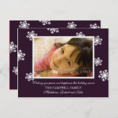 Zuckerpflaumen-Schneeflocken:: Feiertagspostkarte (Vorne/Hinten)