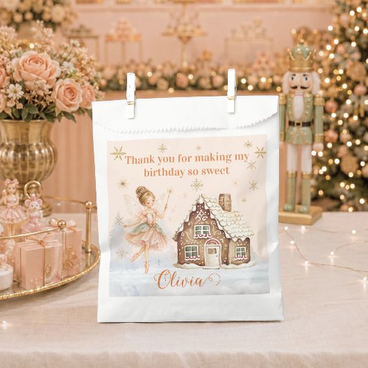 Zuckerpflaumenfee Lebkuchenhäuschen Erster Geburts Geschenktütchen