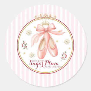 Zuckerpflaumenfee-Nussknacker-Baby-Shower-Kokette Runder Aufkleber