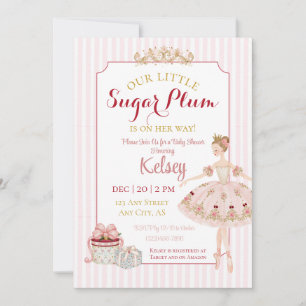 Zuckerpflaumenfee Winter-Baby-Shower-Einladung Einladung