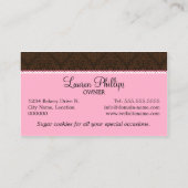 Zuckerplätzchen-Bäckerei Visitenkarte (Rückseite)