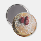 Zuckerpulver und Himbeeren Magnet (Vorderseite/Rückseite)