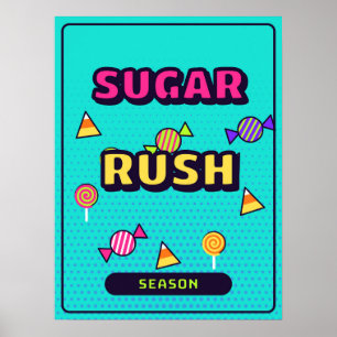 Zuckerrausch-Saison-Neon-Halloween-Wandkunst Poster