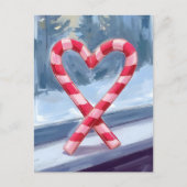 Zuckerrohr-Herz-Weihnachten Feiertagspostkarte (Vorderseite)