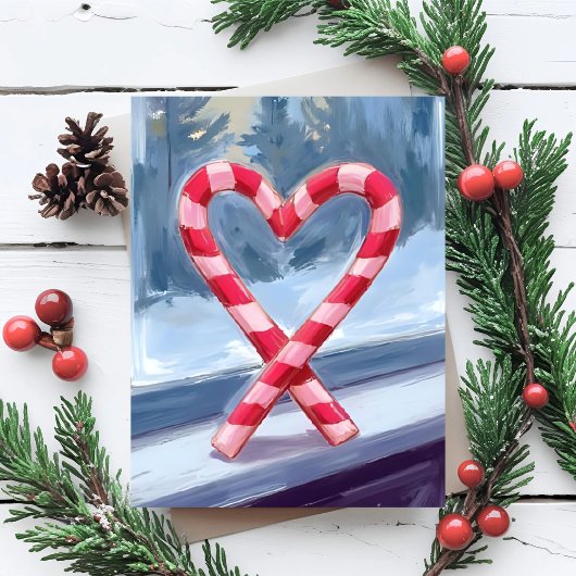 Zuckerrohr-Herz-Weihnachten Feiertagspostkarte