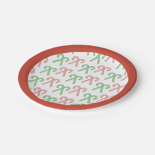 Zuckerrohr/Pfefferminze Pappteller (Schrägansicht)