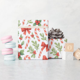 Zuckerrohr-Schlangen-, Stechpalmen- & Schleifen-Ge Geschenkpapier