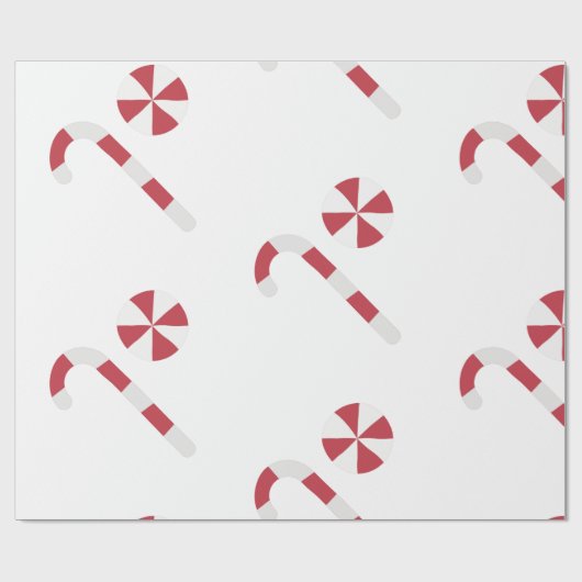 Zuckerrohr und Pfefferminz Weihnachten Geschenkpapier (Flach)