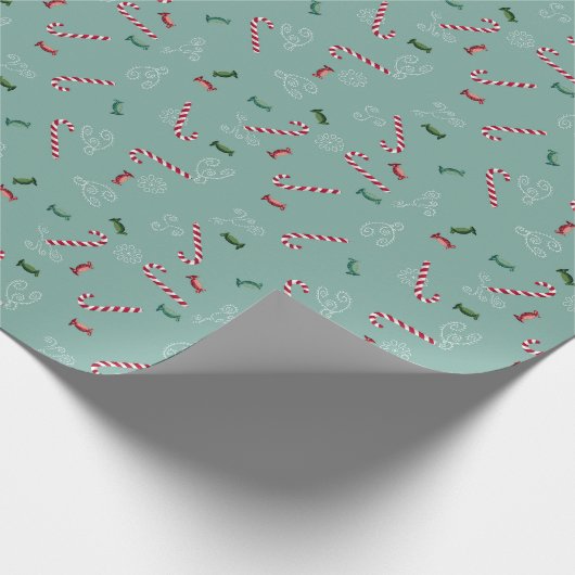 Zuckerrohr und Süßigkeiten Geschenkpapier (Ecke)