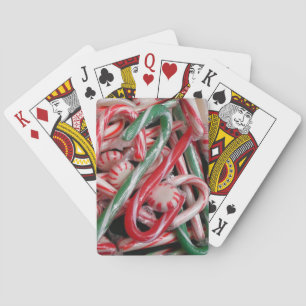 Zuckerrohre und Pfefferminz Weihnachtsfeiertag Spielkarten